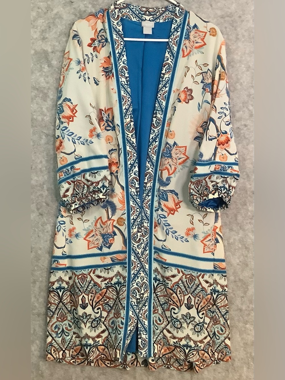 NWOT Chico's "Rising Bloom" Patched Kimono Duster Jacket Chico Size 1 = Medium
